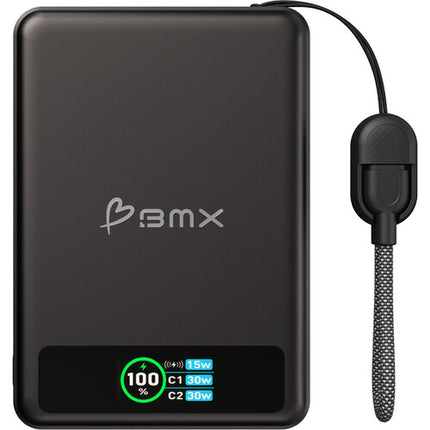 BMX SolidSafe Power Bank 10000mAh 3 Bahías Carga Magnética Negra 3 Pack