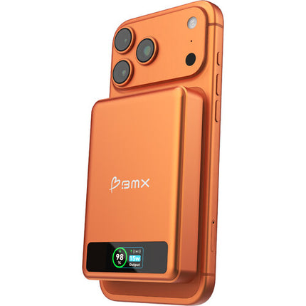 BMX SolidSafe Power Bank 10000mAh 30W Carga Inalámbrica Magnética Naranja