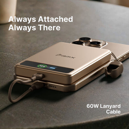 BMX SolidSafe Power Bank 5000mAh 20W Carga Inalámbrica Negra
