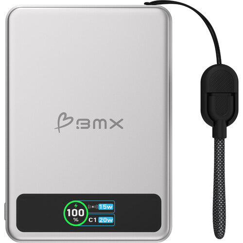 BMX SolidSafe Power Bank 5000mAh Carga Inalámbrica 15W Plata