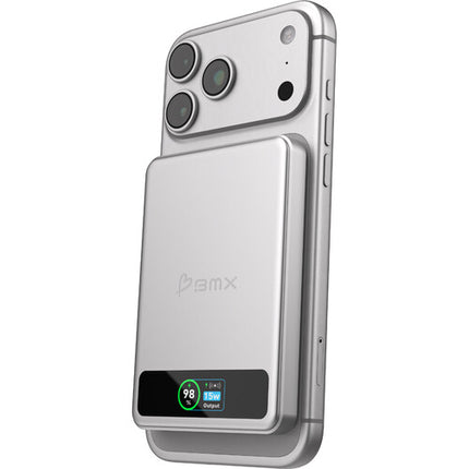 BMX SolidSafe Power Bank 5000mAh Carga Inalámbrica 15W Plata