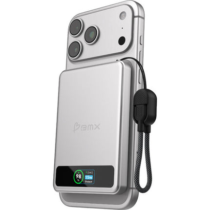 BMX SolidSafe Power Bank 5000mAh Carga Inalámbrica 15W Plata