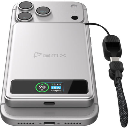 BMX SolidSafe Power Bank 5000mAh Carga Inalámbrica 15W Plata