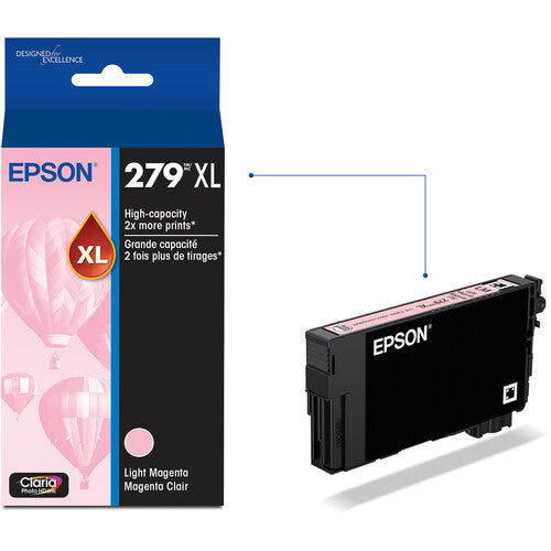 Cartucho de Tinta Epson 279XL Claria Foto Alta Capacidad 740 Páginas Light Magenta
