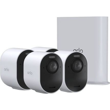 arlo Ultra 3 Cámara de Seguridad Exterior UHD 4K Visión Nocturna 4 Pack Blanca