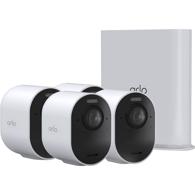 arlo Ultra 3 Cámara de Seguridad Exterior UHD 4K Visión Nocturna 4 Pack Blanca