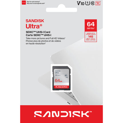 SanDisk 64GB Ultra UHS-I Tarjeta de Memoria SDXC Velocidad 145 MBs