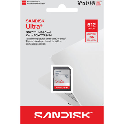 SanDisk 512GB Ultra Tarjeta de Memoria SDXC UHS-I 195MB s de Lectura