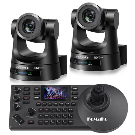FoMaKo BN302 NDI HX3 PTZ Bundle 2 Cámaras 1080p60 Zoom 30x Controlador