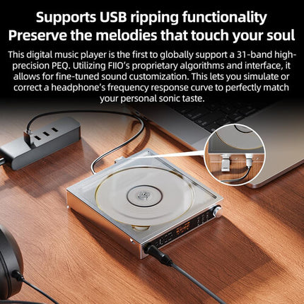 FiiO DM15 Reproductor portátil de CD estéreo DAC R2R 1150mW rojo con control remoto