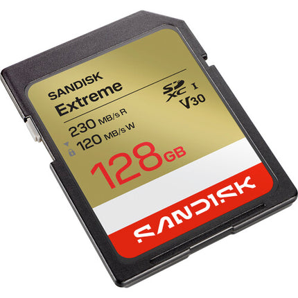 SanDisk 128GB Extreme Tarjeta de Memoria SDXC UHS-I V30 230MB/s Lectura 120MB/s Escritura