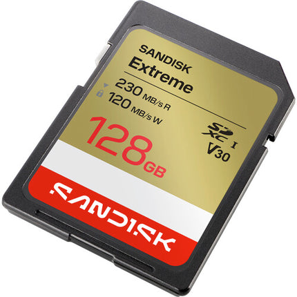 SanDisk 128GB Extreme Tarjeta de Memoria SDXC UHS-I V30 230MB/s Lectura 120MB/s Escritura