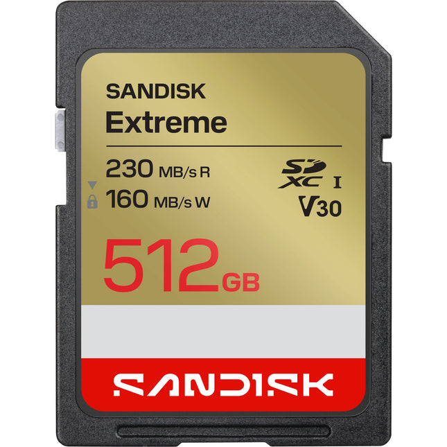 SanDisk 512GB Extreme Tarjeta de Memoria SDXC UHS-I 230MBs lectura 160MBs escritura