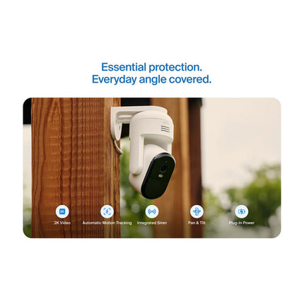 arlo Essential 2K Cámara Exterior Pan y Tilt 2K 130° Ángulo 2-Pack