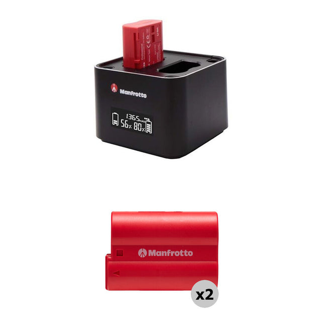 Manfrotto ProCUBE 3 Kit Profesional Cargador Doble con 2 Baterías EN-EL15C 2400mAh 7V para Nikon