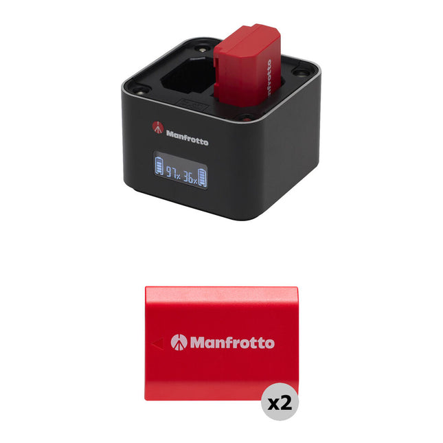 Manfrotto ProCUBE 3 Kit de Cargador Doble con 2 Baterías 2400mAh para Sony
