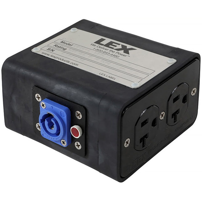 Lex Products 20A Quad Box powerCON a receptáculos dúplex con inserto roscado