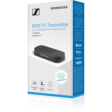 Sennheiser BTA1 Transmisor de TV con Auracast Alcance 50m Sonido Surround Optical HDMI USB-C