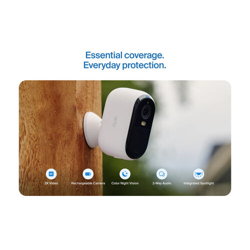 arlo Essential Cámara de Seguridad Exterior 2K 130° Visión Nocturna Pack 3