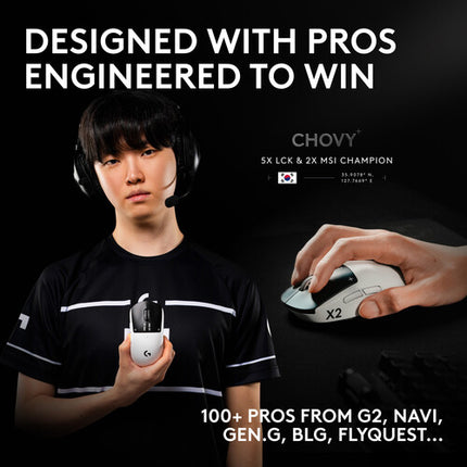 Logitech G PRO X2 SUPERSTRIKE Wireless Ratón Gaming 44000 dpi 90 Horas Batería