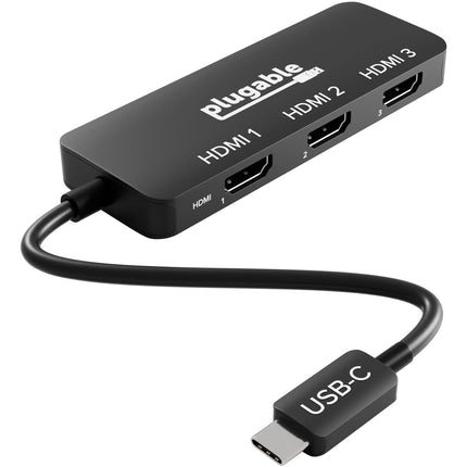 Adaptador USB-C a Triple HDMI Plugable 8K 60Hz 4K 144Hz para pantallas