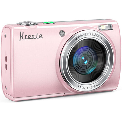 Kreate KR48 Cámara Digital Compacta Rosa 48MP 4K UHD Pantalla 3.2"