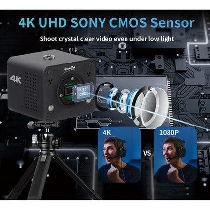 Zowietek Cámara POV NDI HX3 4K con lente 5-50mm y cargador USB-C 25W