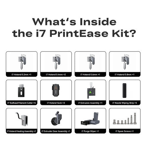 Creality SPARKX i7 PrintEase Kit para impresora 3D con boquillas 0.2mm 0.8mm y partes adicionales