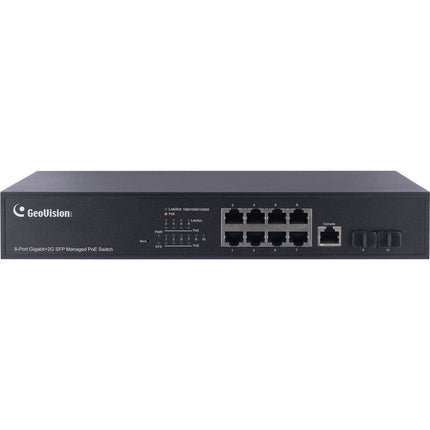 GeoVision GV-APOE0812 Switch de Red Gestionado 8 Puertos PoE+ 140W Rack