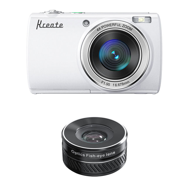 Kreate KR48 Cámara Digital Compacta 88MP 8K UHD Zoom 16x Blanco