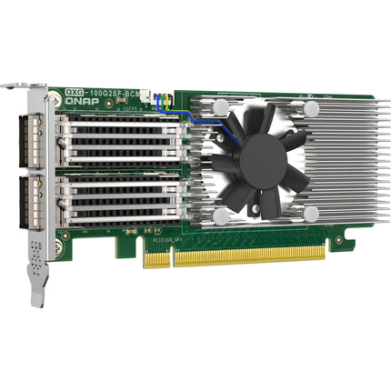 QNAP QXG-100G2SF-BCM Tarjeta Adaptadora de Red 2 Puertos 100G QSFP28 PCIe 4.0 x16