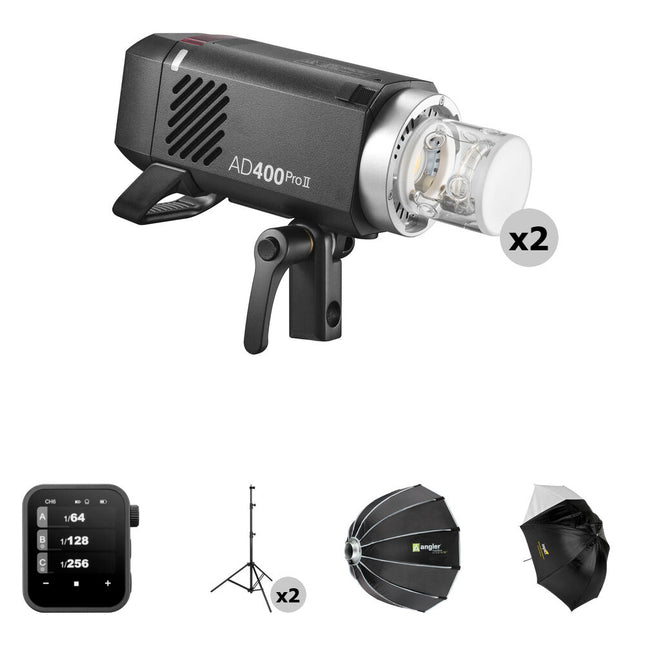 Godox AD400Pro II Kit Fotografía 2 Flashes 400Ws 30W LED Modelo
