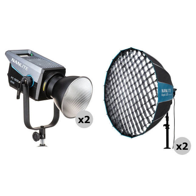 Nanlite FC500B Foco LED Bicolor Kit 2 Luces Softbox 47" 2700-6500K