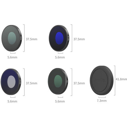 SmallRig Kit de Filtros CPL y ND4 para DJI Osmo Action 6 con ND8 ND16 ND32 y tapa de silicona