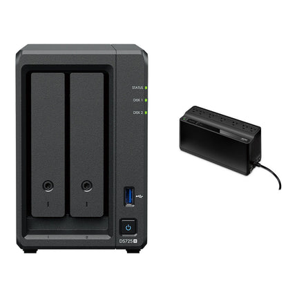 Synology DiskStation DS725+ NAS 2 Bahías con CPU Ryzen 2.6GHz Memoria 4GB y Respaldo BE600M1
