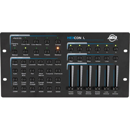 American DJ Hexcon L Controlador DMX 36 Canales 6 Presets Faders RGBAL+UV