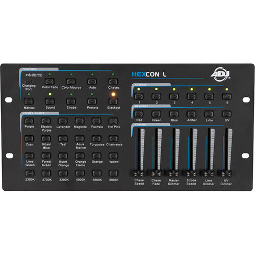American DJ Hexcon L Controlador DMX 36 Canales 6 Presets Faders RGBAL+UV