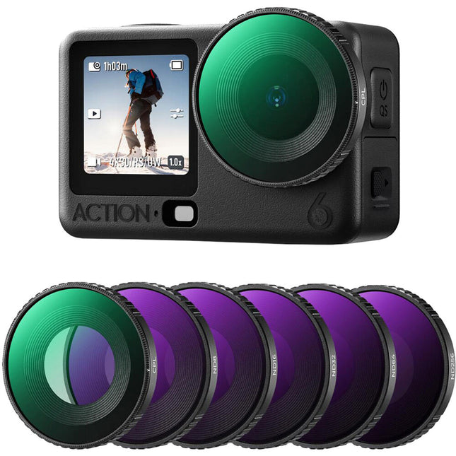 K&F Concept Kit de filtros ND y CPL para DJI Action 6 con 6 piezas multirrevestimiento 37.5mm