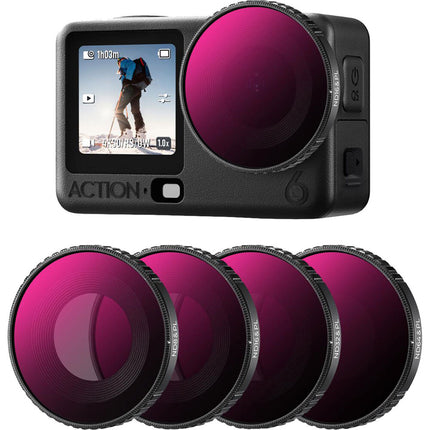 K&F Concept Kit Filtros ND PL para DJI Action 6 37.5mm 4 piezas