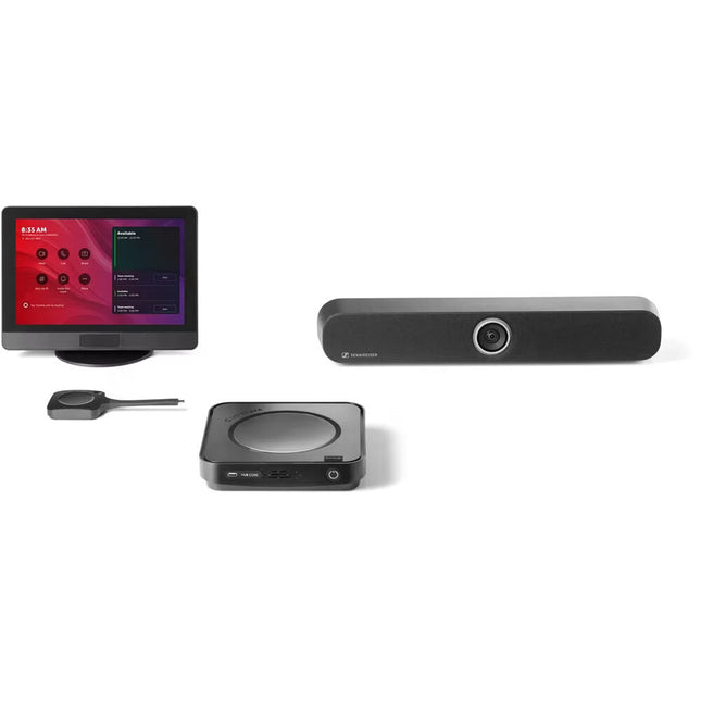 Barco ClickShare Hub Core Bundle con Sennheiser TeamConnect Bar S Micrófonos Cuatro Altavoces Dos UHD 4K Cámara AI 10.1" Pantalla táctil