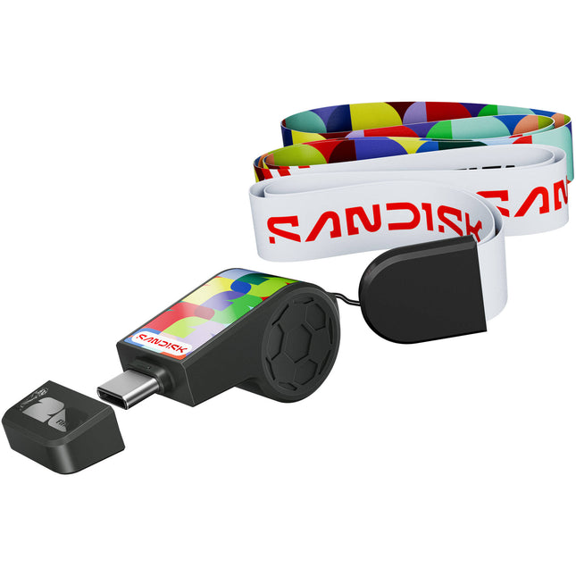 SanDisk 64GB USB-C 3.2 Gen 1 Memoria Flash Edición FIFA 2026 con Lanyard
