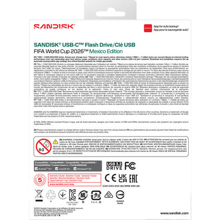 SanDisk 128GB USB-C 3.2 Gen 1 Memoria USB FIFA World Cup México Edición