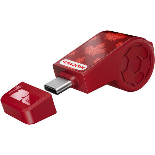 SanDisk 128GB USB-C 3.2 Gen 1 Memoria Flash FIFA World Cup 300MB/s con Lanyard