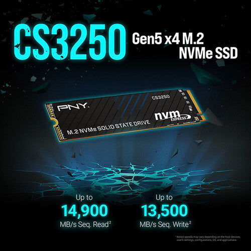 PNY 2TB CS3250 NVMe PCIe 5.0 M.2 SSD Interno 2280 14900MB/s Lectura
