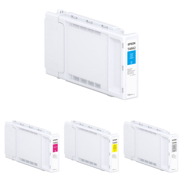 Cartuchos de tinta Epson Four T49A UltraChrome PRO6 110mL para SureColor P8570D resistente al agua y desgaste