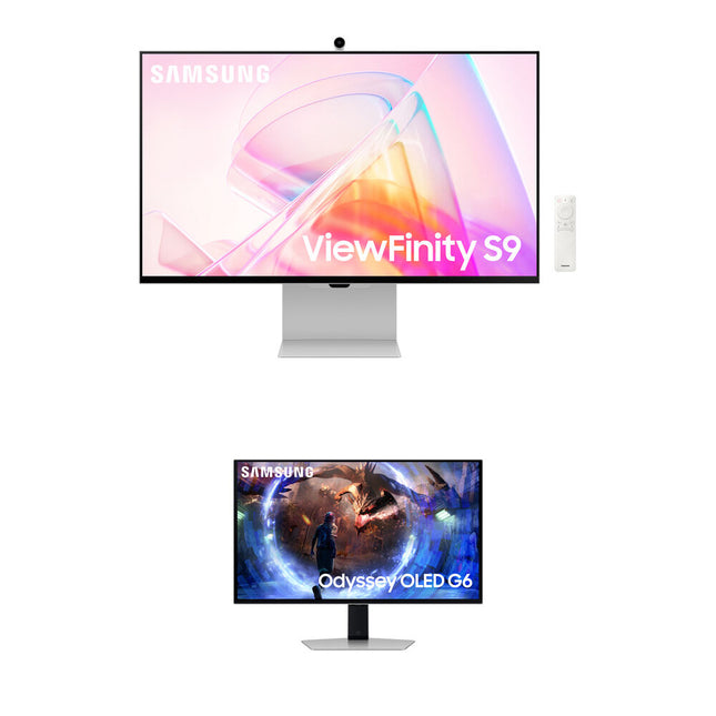 Kit de monitores Samsung ViewFinity 27" 5K y Odyssey 27" QHD 360Hz