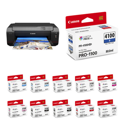 Canon imagePROGRAF PRO-1100 Impresora fotográfica 17" inalámbrica 2400x1200 dpi con 12 tanques de tinta PFI-4100