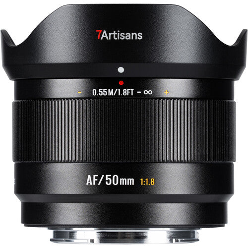 7Artisans Lite Series 50mm f1.8 AF Lente para Fujifilm X con distancia mínima de enfoque 55cm y diafragma 9 hojas