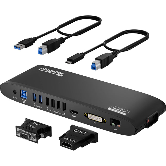 Plugable USB 3.0 Estación de Acoplamiento para 2 Monitores WUXGA 60 Hz