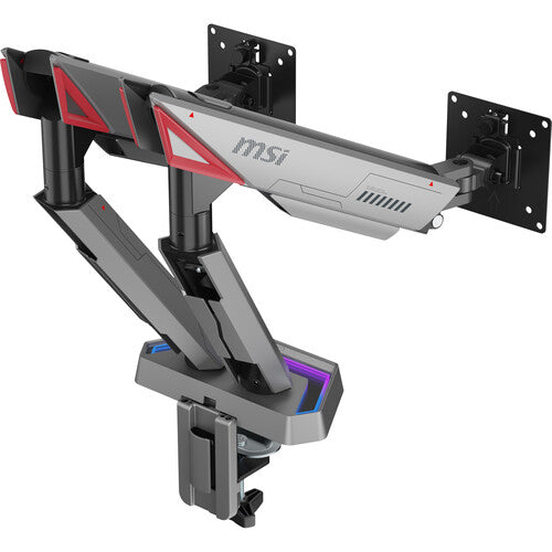 MSI MPG MT161DR Soporte de Escritorio Doble Brazo para Pantallas hasta 38" y 35 lb con Iluminación RGB